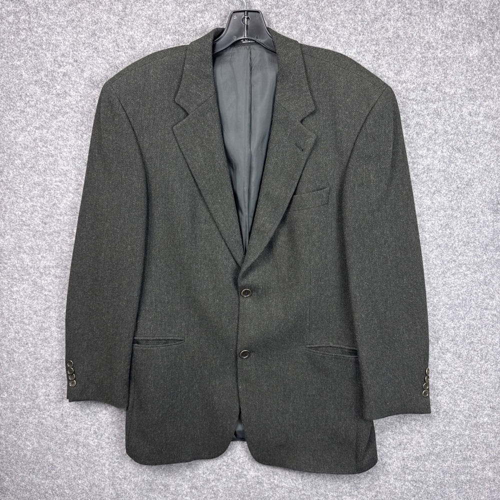 Hugo Boss Galilei Mens 40R Blazer Charcoal Grey Virgin Wool 2-Button Sport Coat